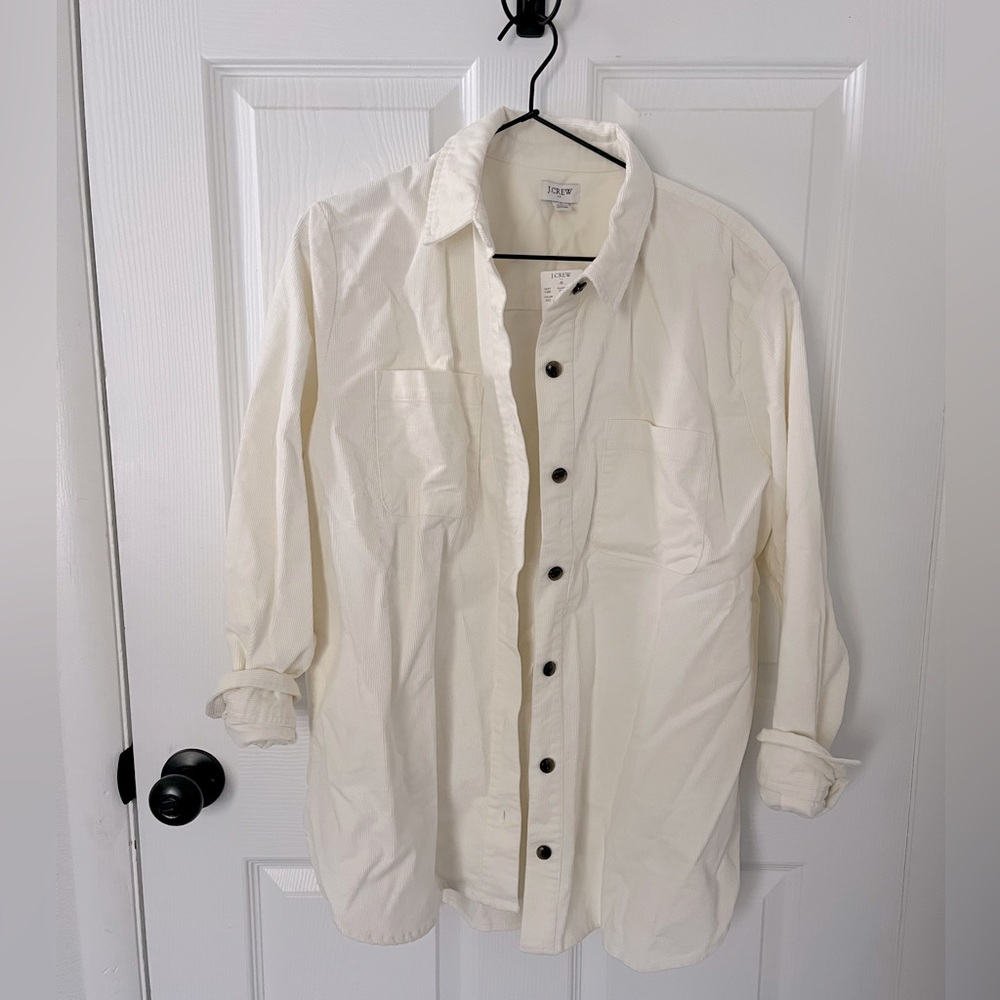 J. Crew Corduroy Shacket in Cream